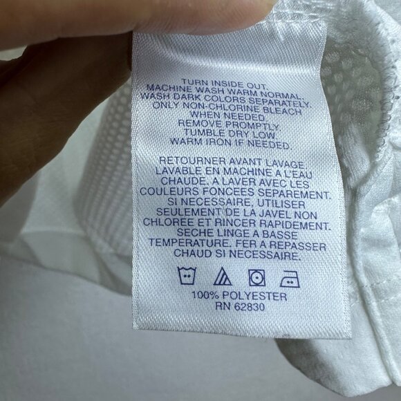 Land's End Verizon White Quarter Zip Pullover Mens Small Casual Workwear Light - Picture 9 of 11